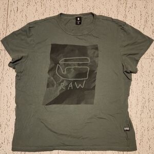 G-Star Raw Green Camo Logo Short Sleeve Crewneck T-Shirt